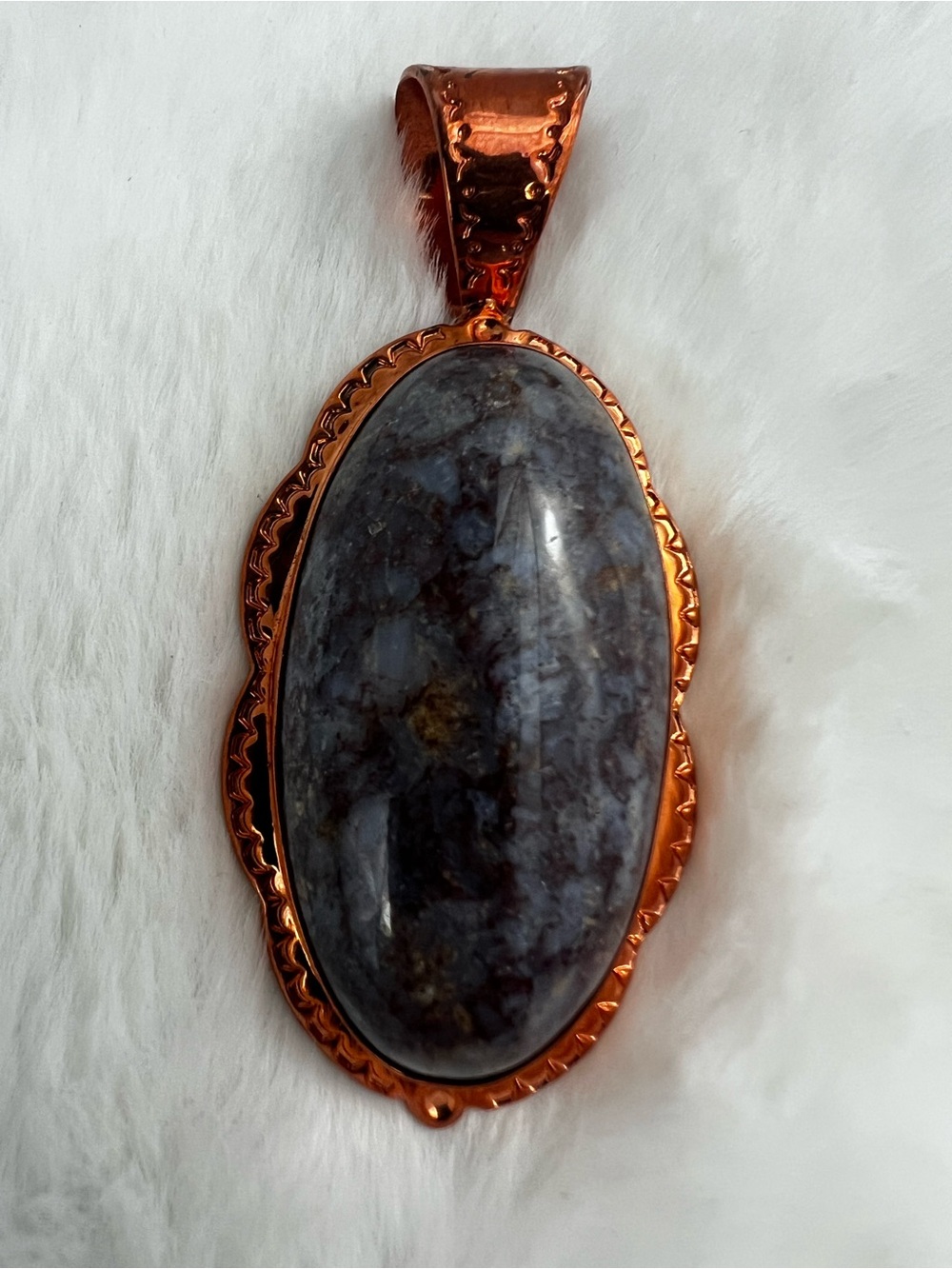 Jay King Desert Rose Trading Copper Agate Cabochon Pendant 2.5”